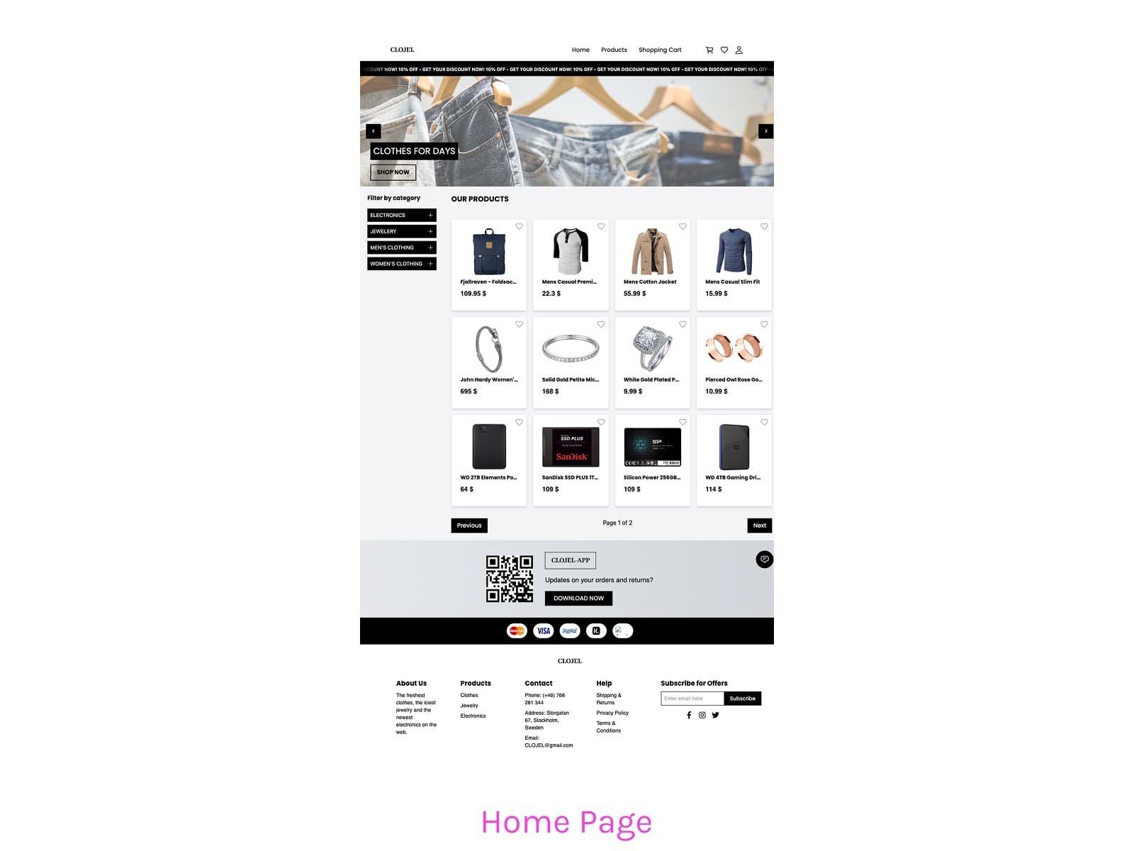 Kundvagn och orderbekräftelse