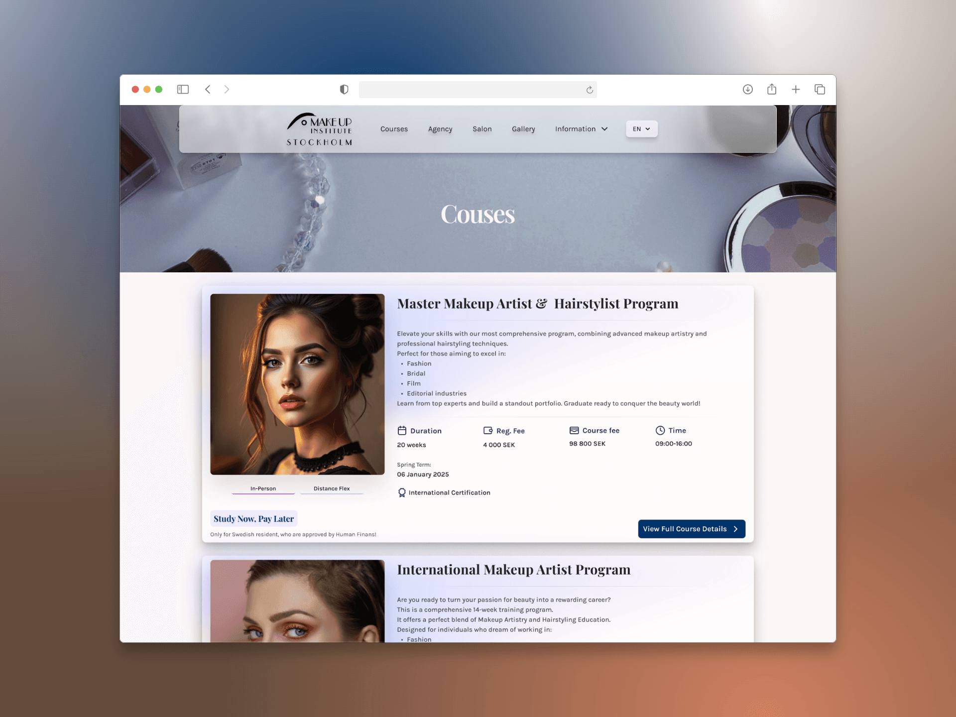 Make Up Institute Stockholm Design